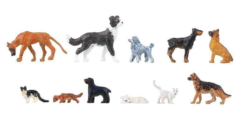 Chiens et chats HO 1/87 FALLER 151902