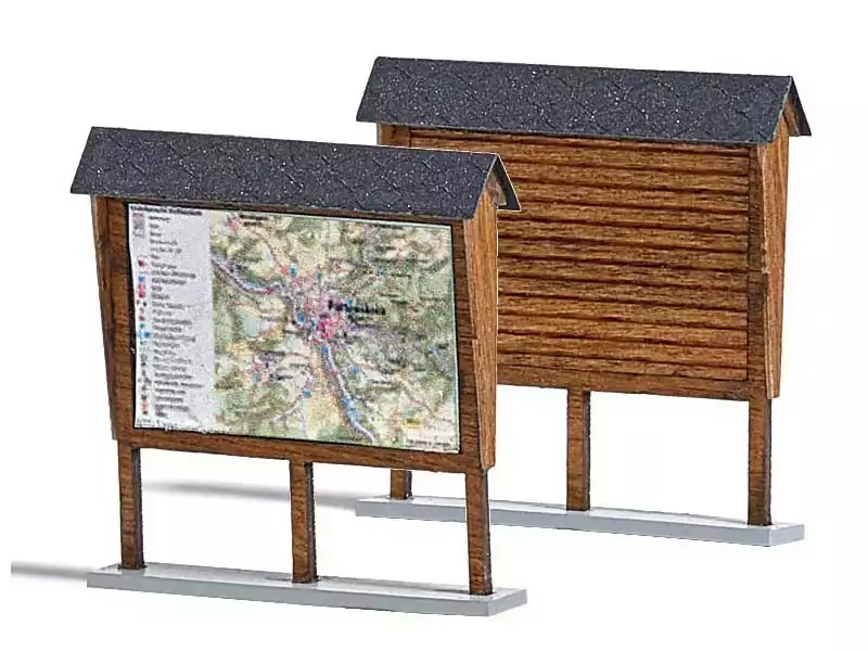 Deux panneaux d'affichage en kit, &eacute;chelle H0- 1/87