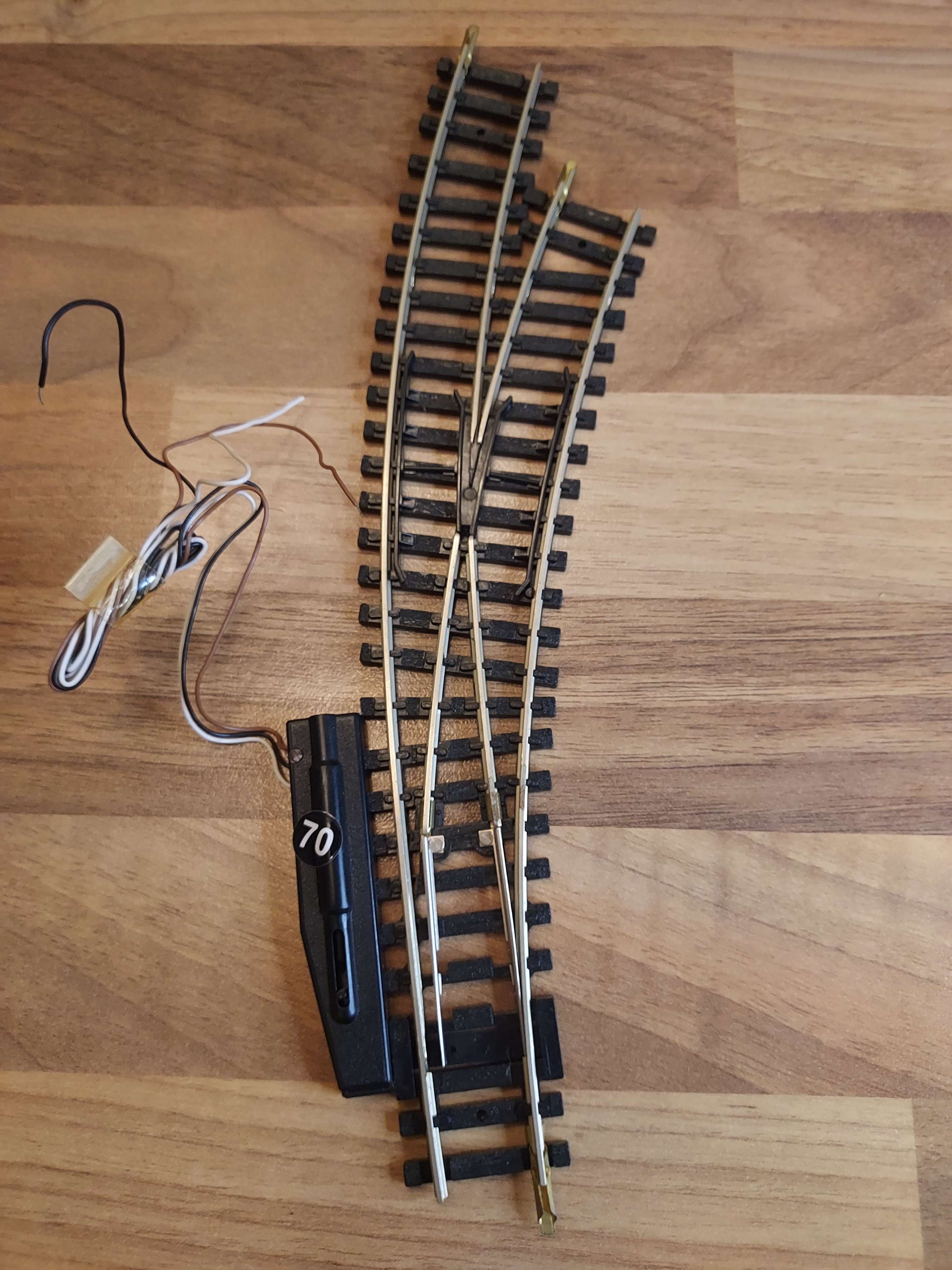 Jouef aiguillage droit courbe electrique Ho Maillechort  R&eacute;f 70