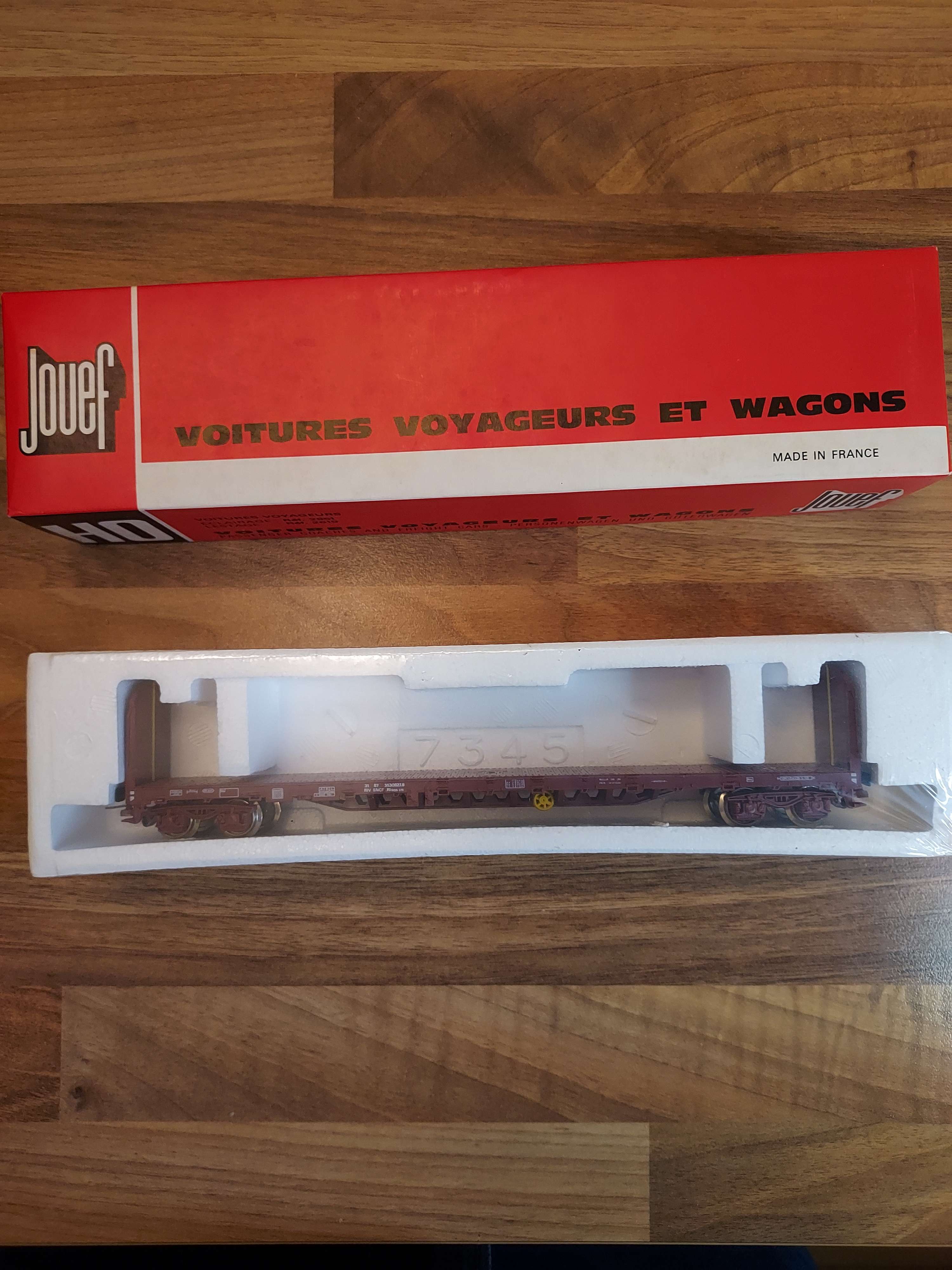Jouef HO 6751 Wagon Plat A Dossiers SNCF En Boite sous blister 