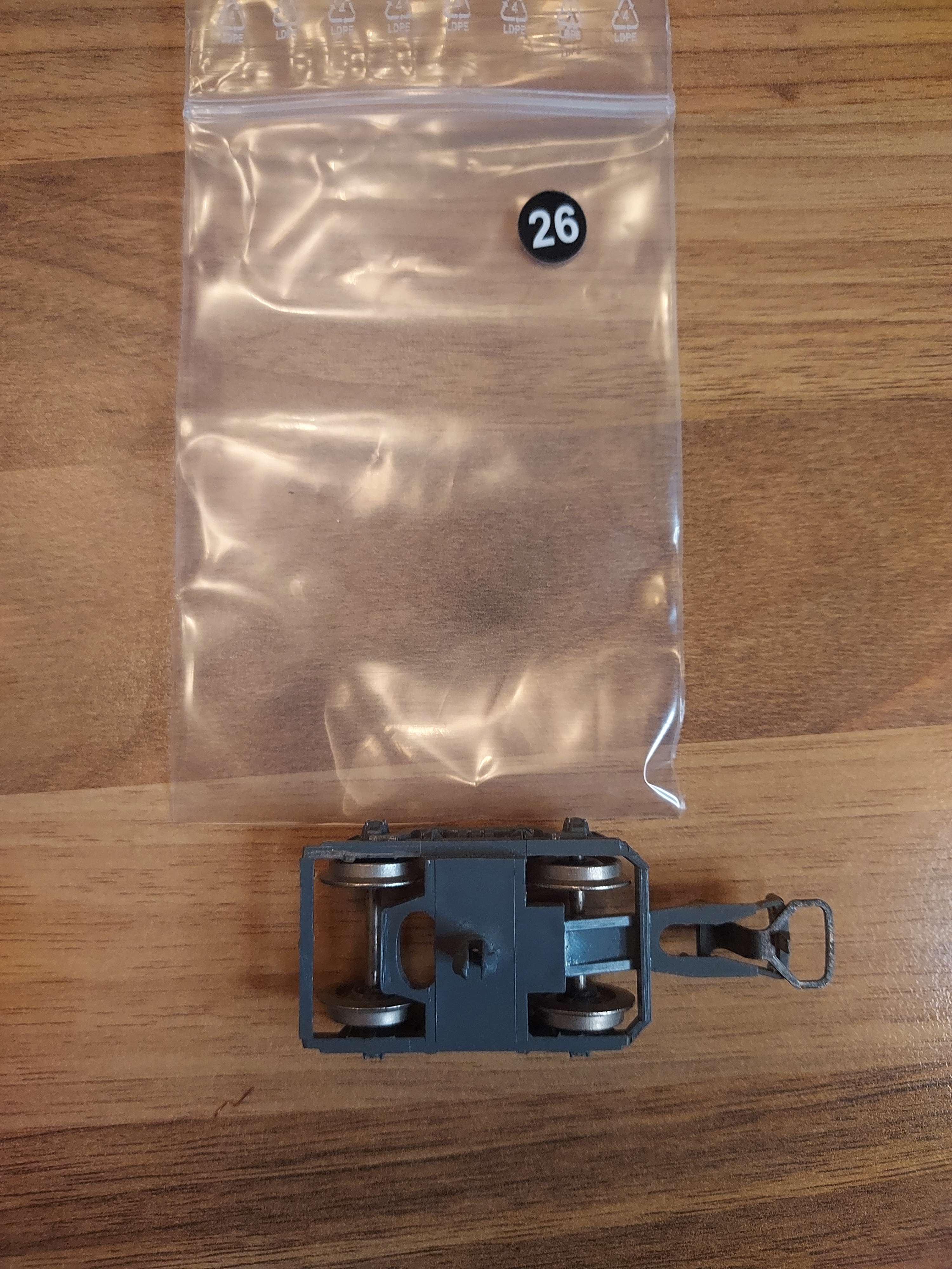 Jouef bogie &agrave; clipser avec essieux pour autorail budd HO ref 26