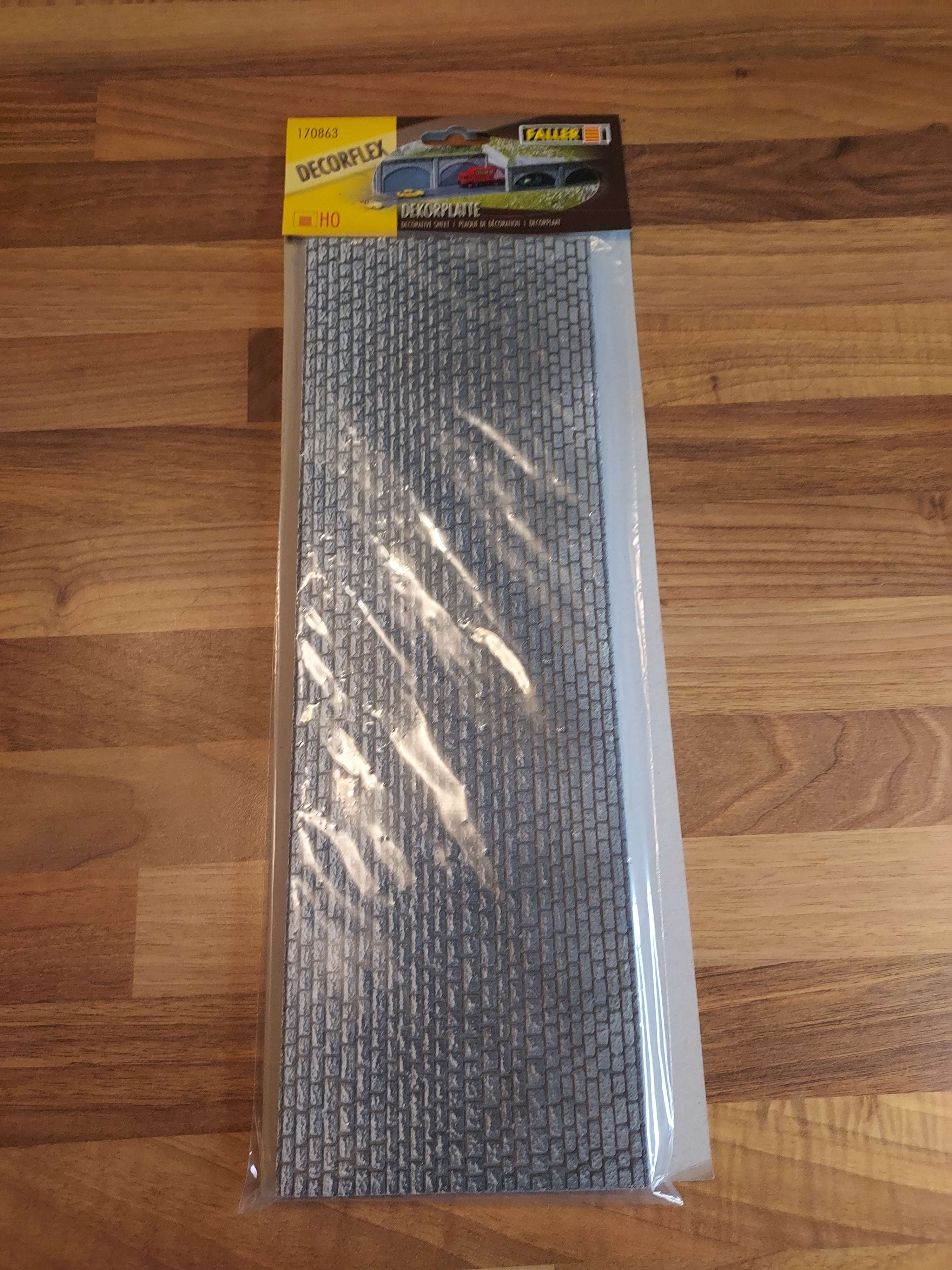 2 Plaques d&eacute;coration pierre ma&ccedil;onn&eacute;e naturelle-HO-1/87-FALLER 170863