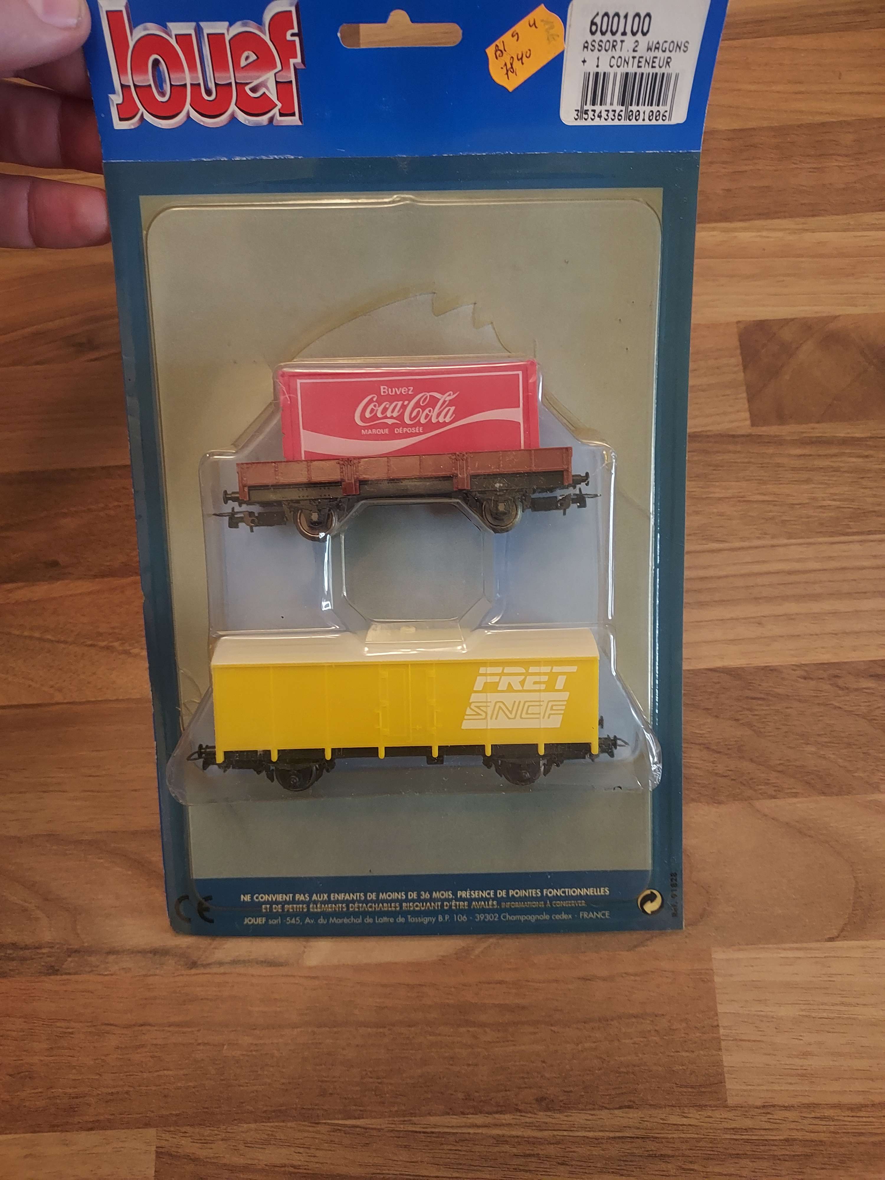 Jouef Assortiment de 2 wagons plus 1 conteneur coca cola wagon fret ref 600100