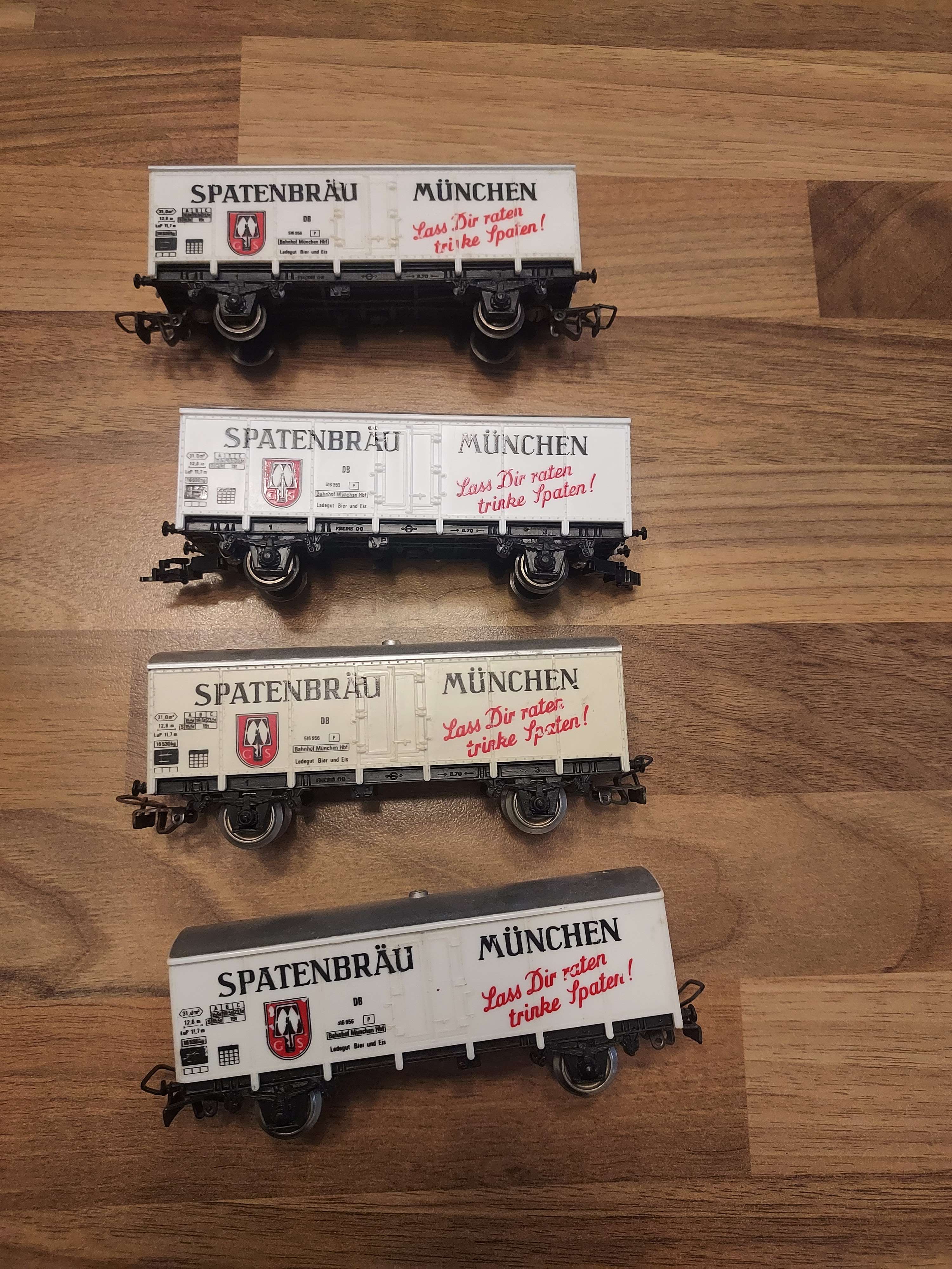 Jouef lot de 4 wagons spatenbrau manches Ho