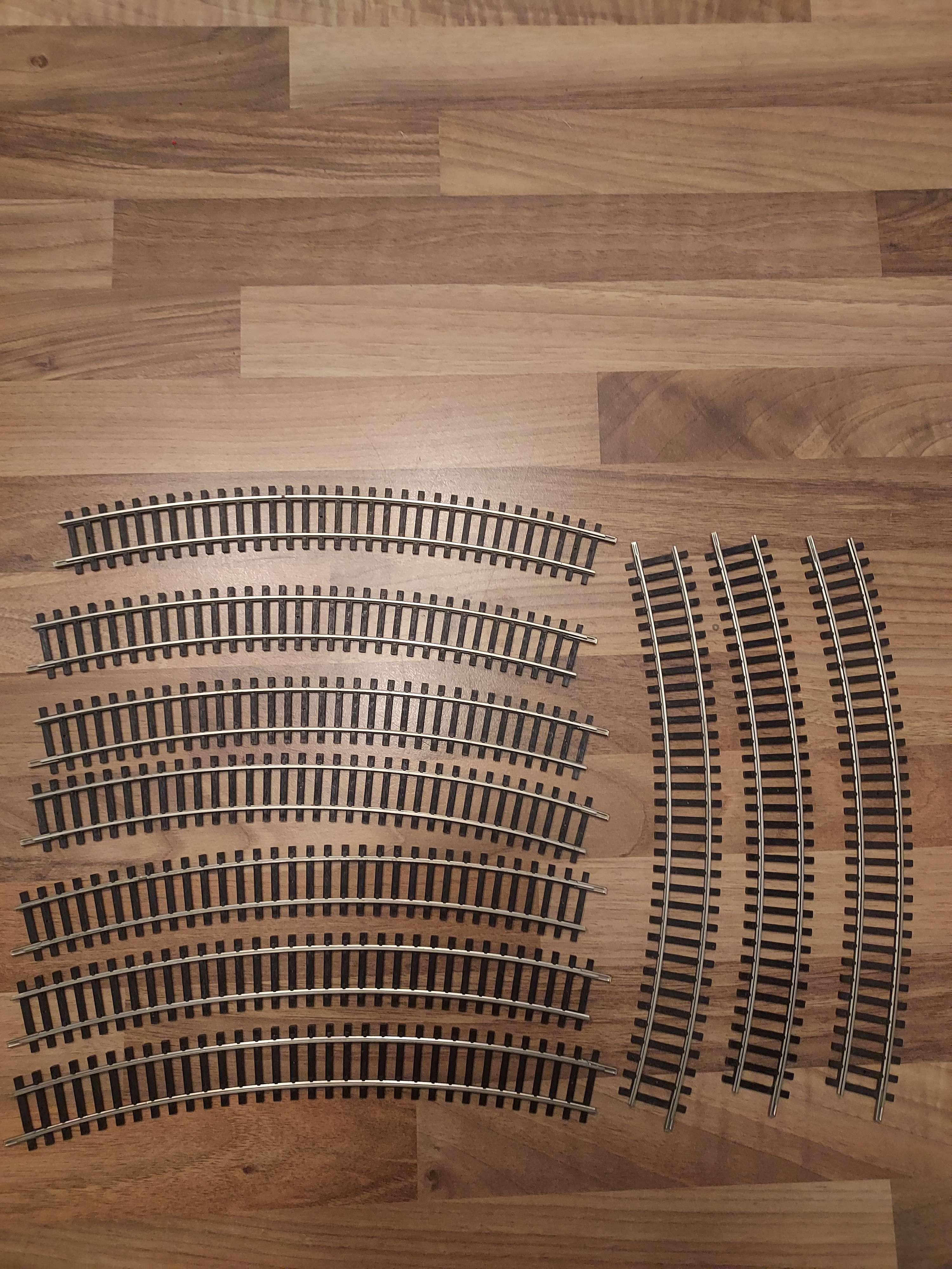 Roco lot de 10 rails courbes maillechort R&eacute;f NS 4438 MS 4437 R 472  30&deg;