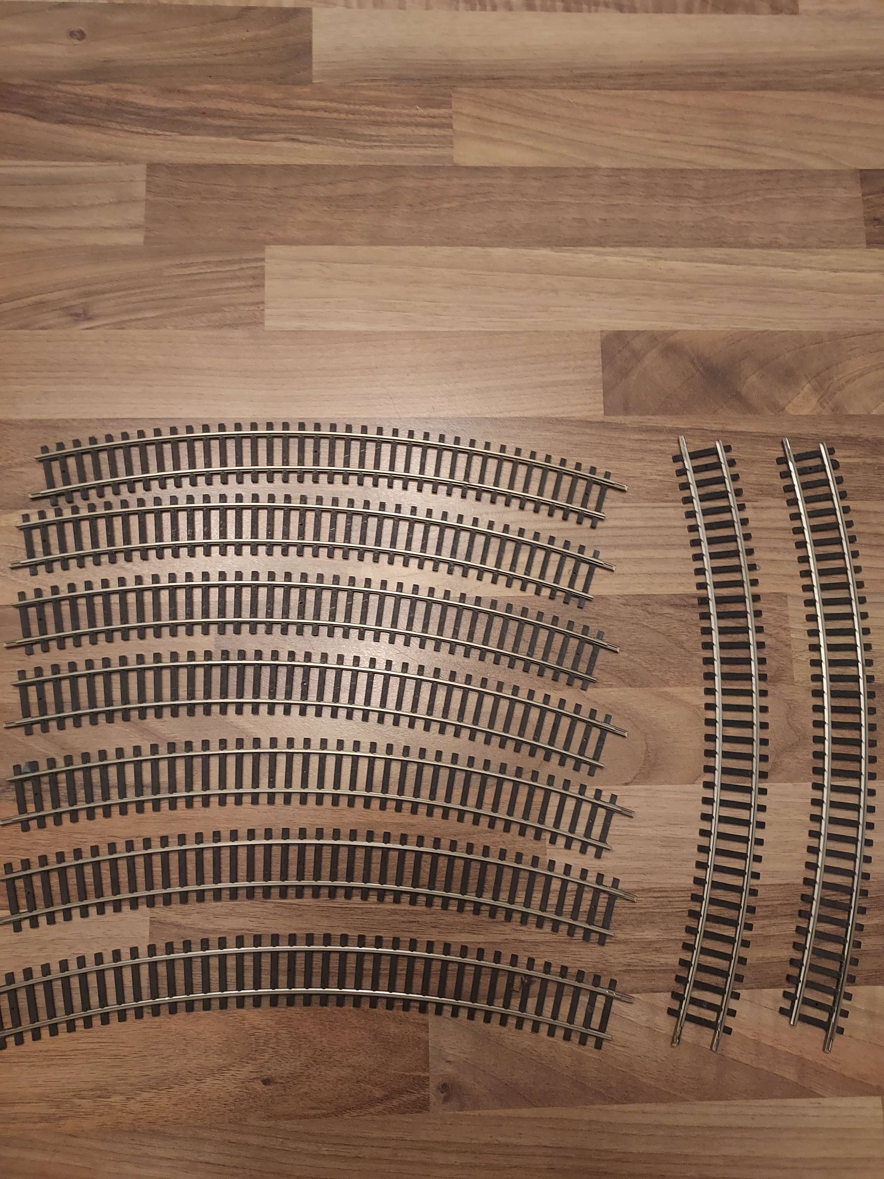 Roco lot de 9 rails courbe maillechort R&eacute;f NS 4442 NS 4443 R 529 30&deg;