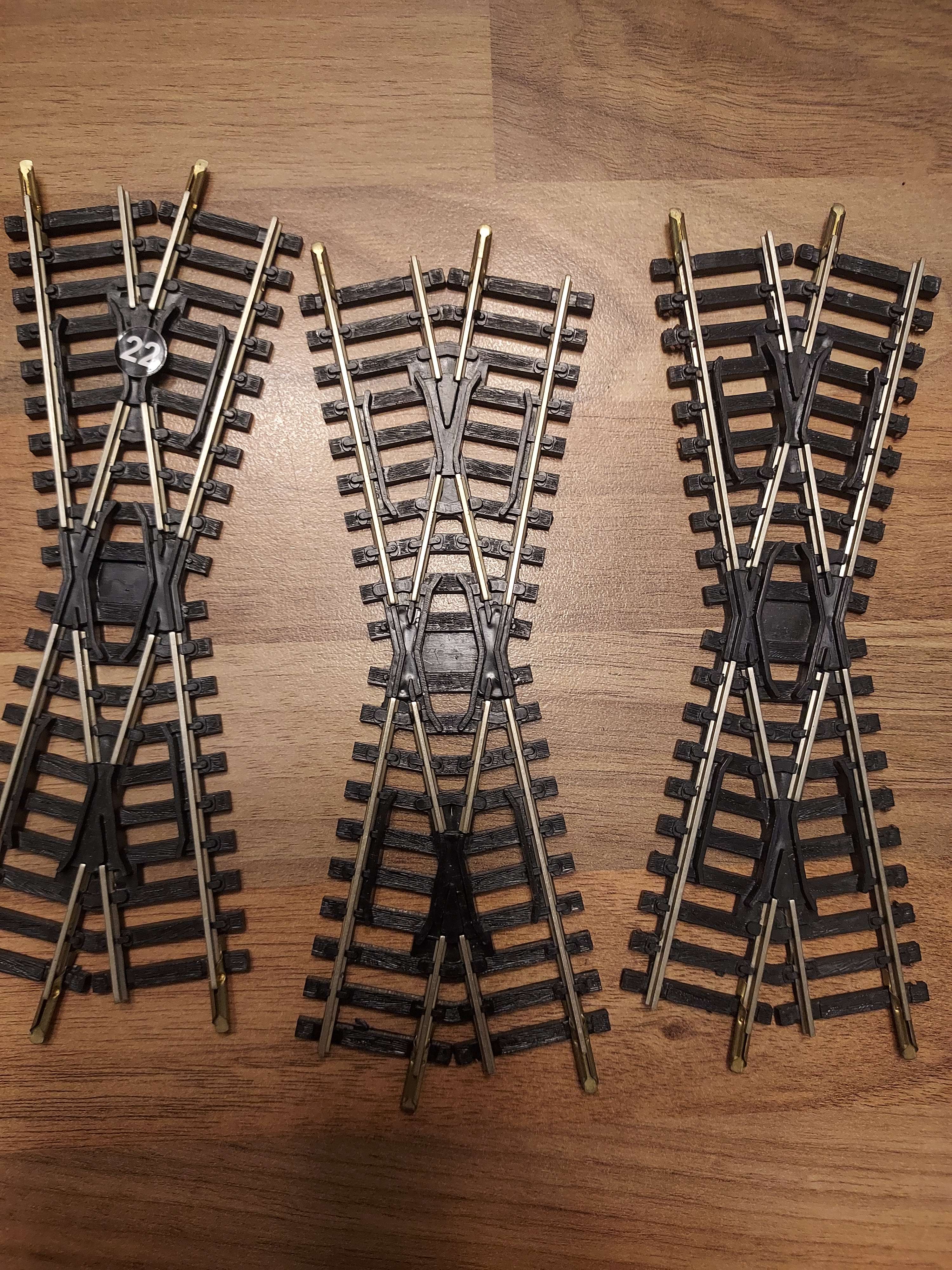 Jouef lot de 3 rails croisement maillechort  R&eacute;f 22