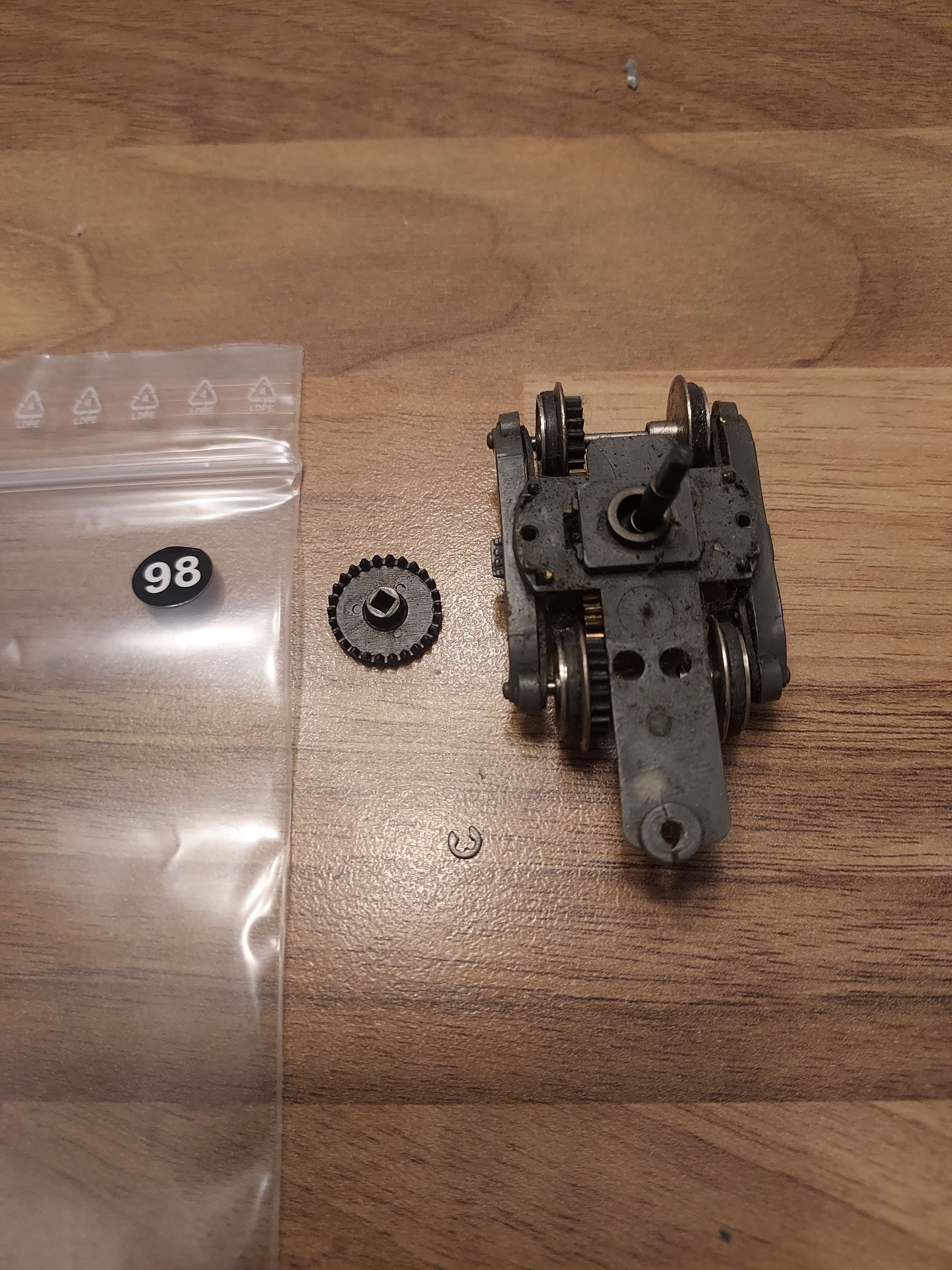 Jouef bogie avec engrenages essieux pour autorail BUDD HO ref 98 