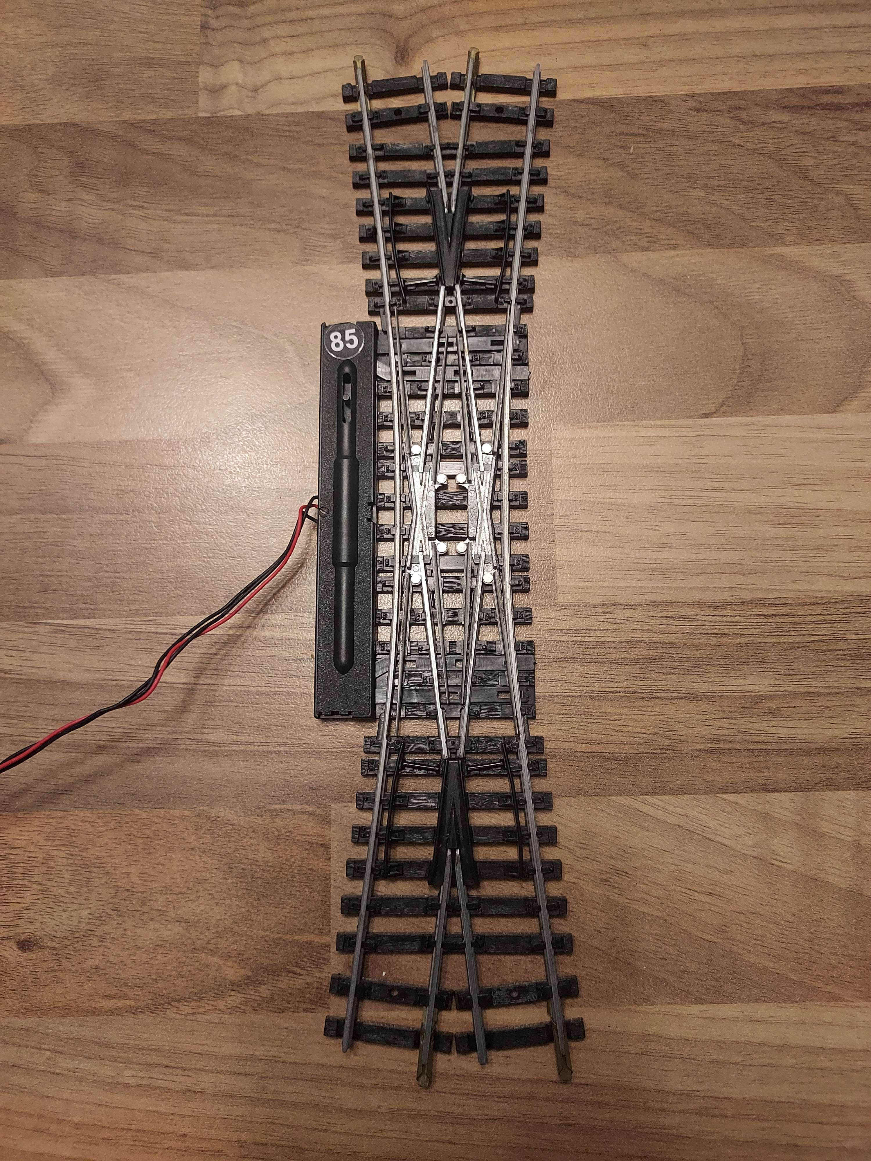 Jouef grand rail travers&eacute;e jonction double TJD rail acier &eacute;lectrique fonctionne ref 85