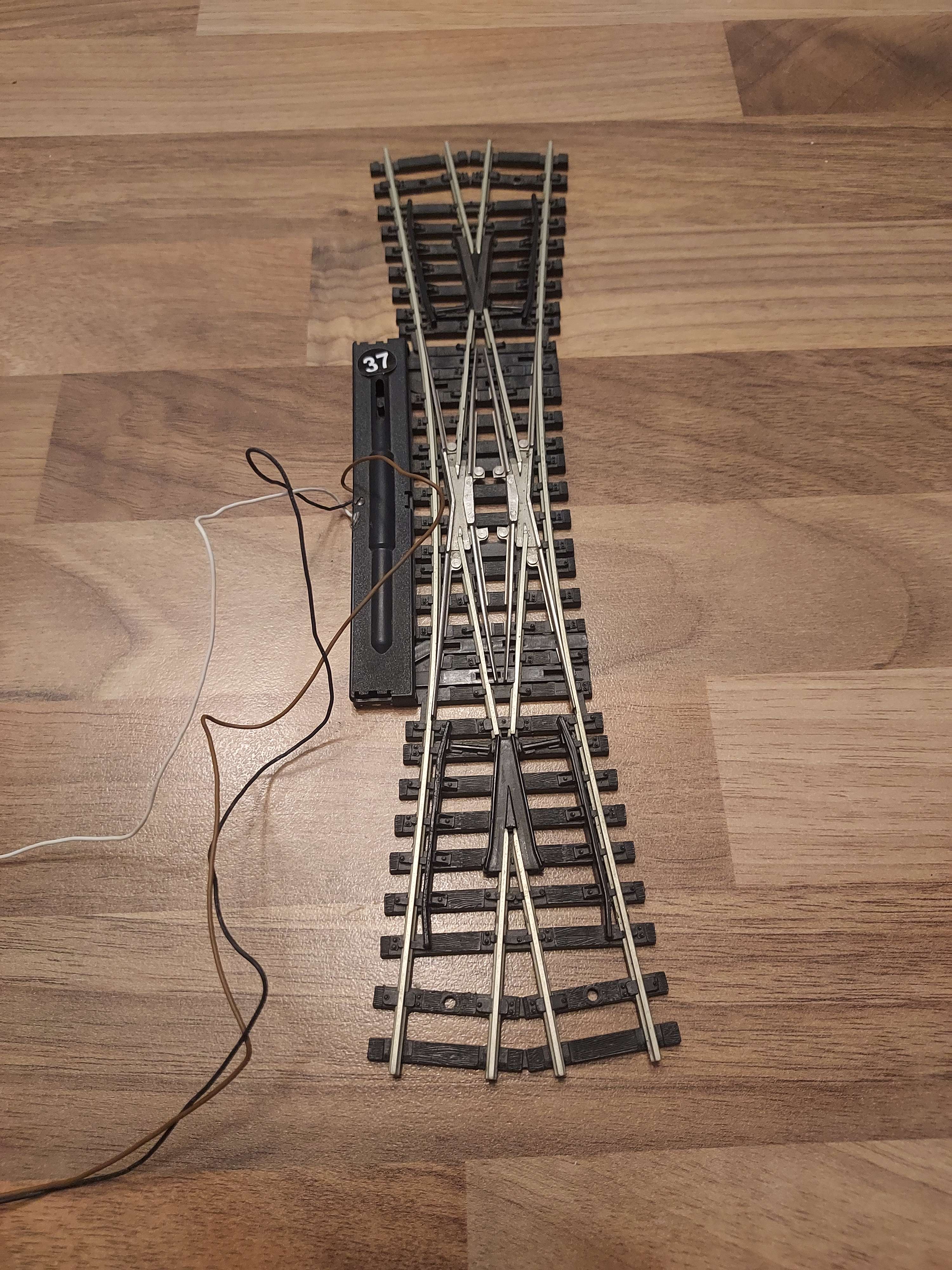 Jouef grand rail travers&eacute;e jonction double TJD rail acier &eacute;lectrique  ref 37