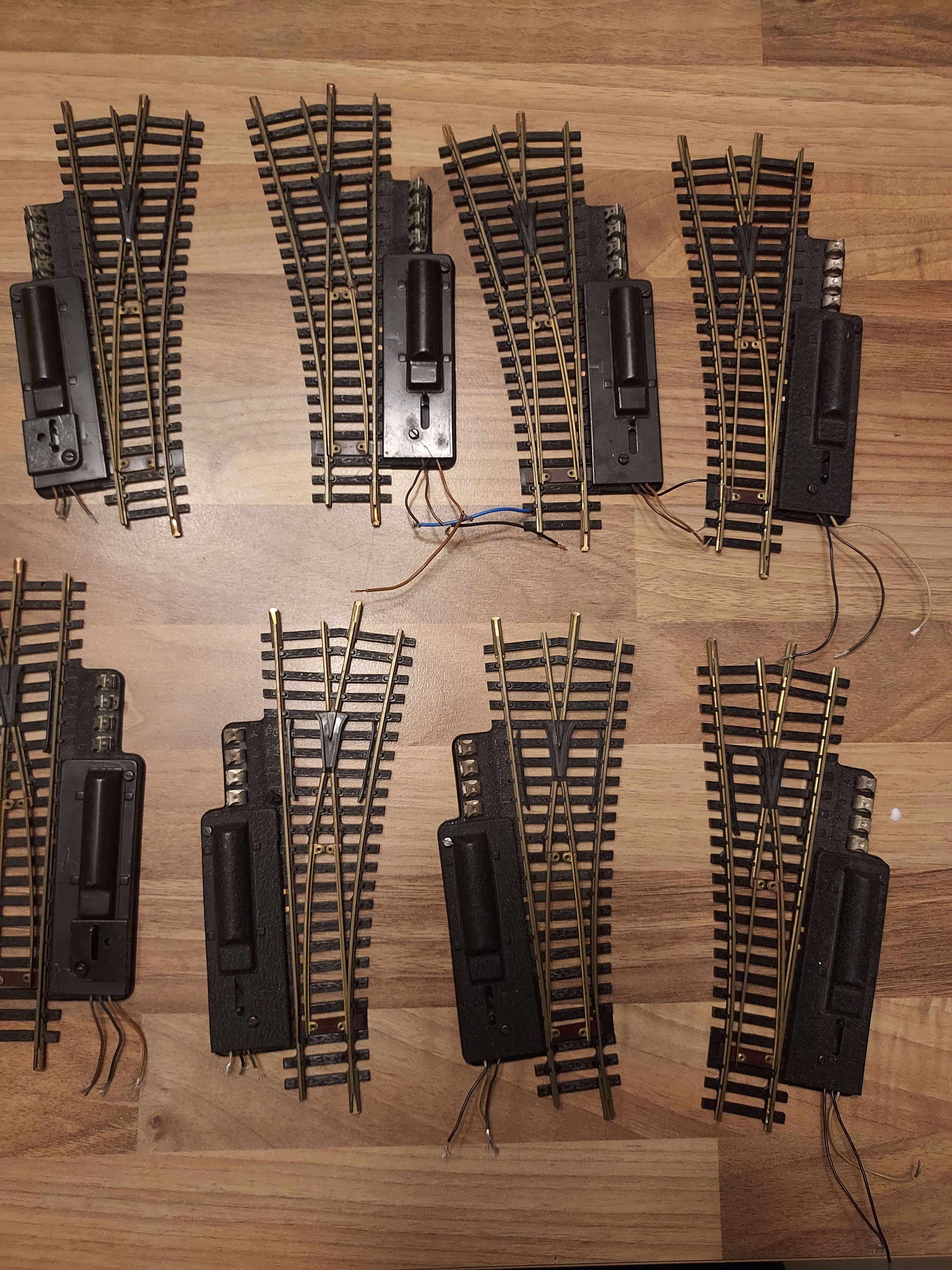 Lot Aiguillages gauche droite HO fleischmann &eacute;lectrique