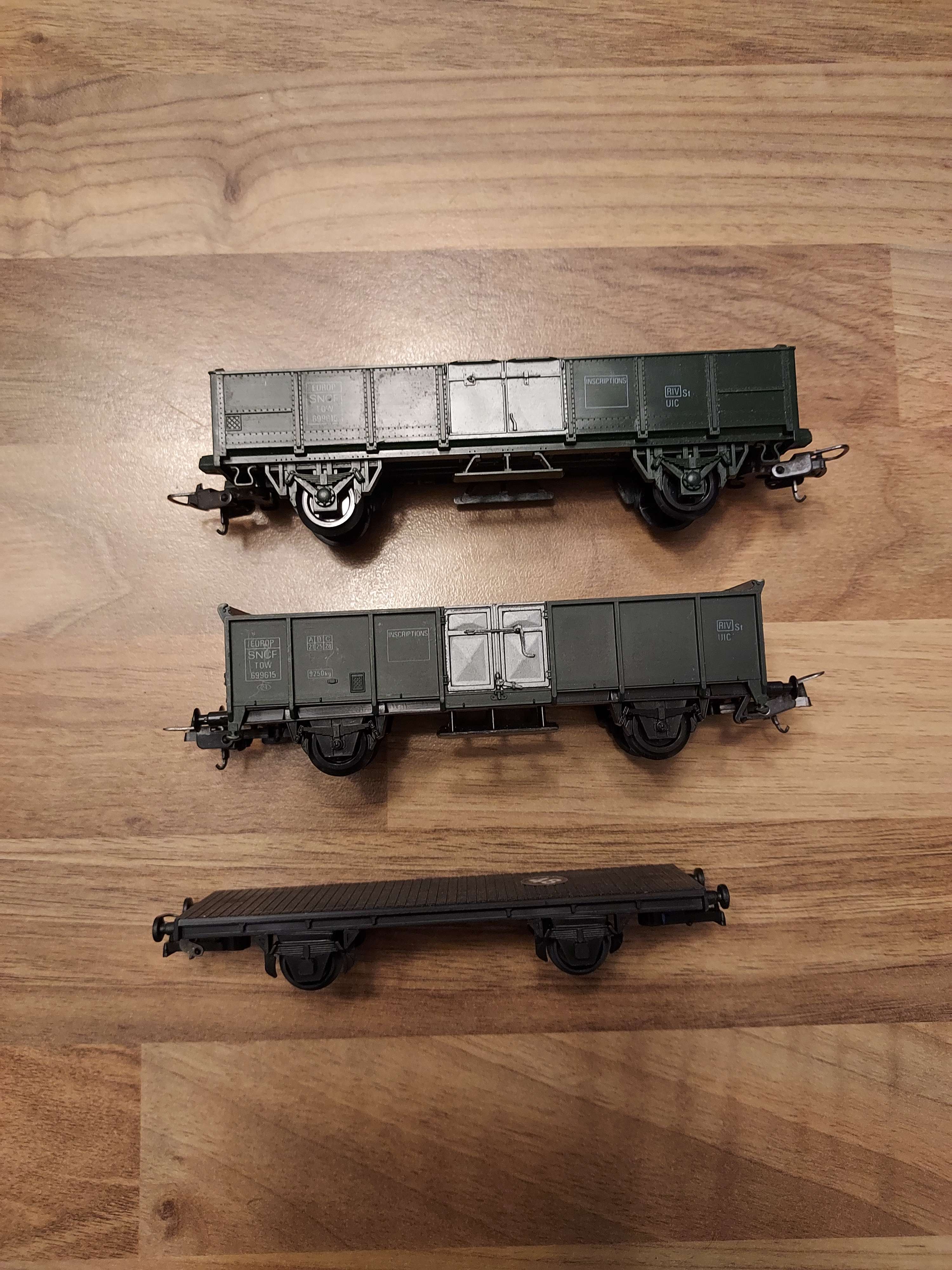 Lima fobbi lot de 3 wagons tombereau Ho ref 46 et 47 et 48