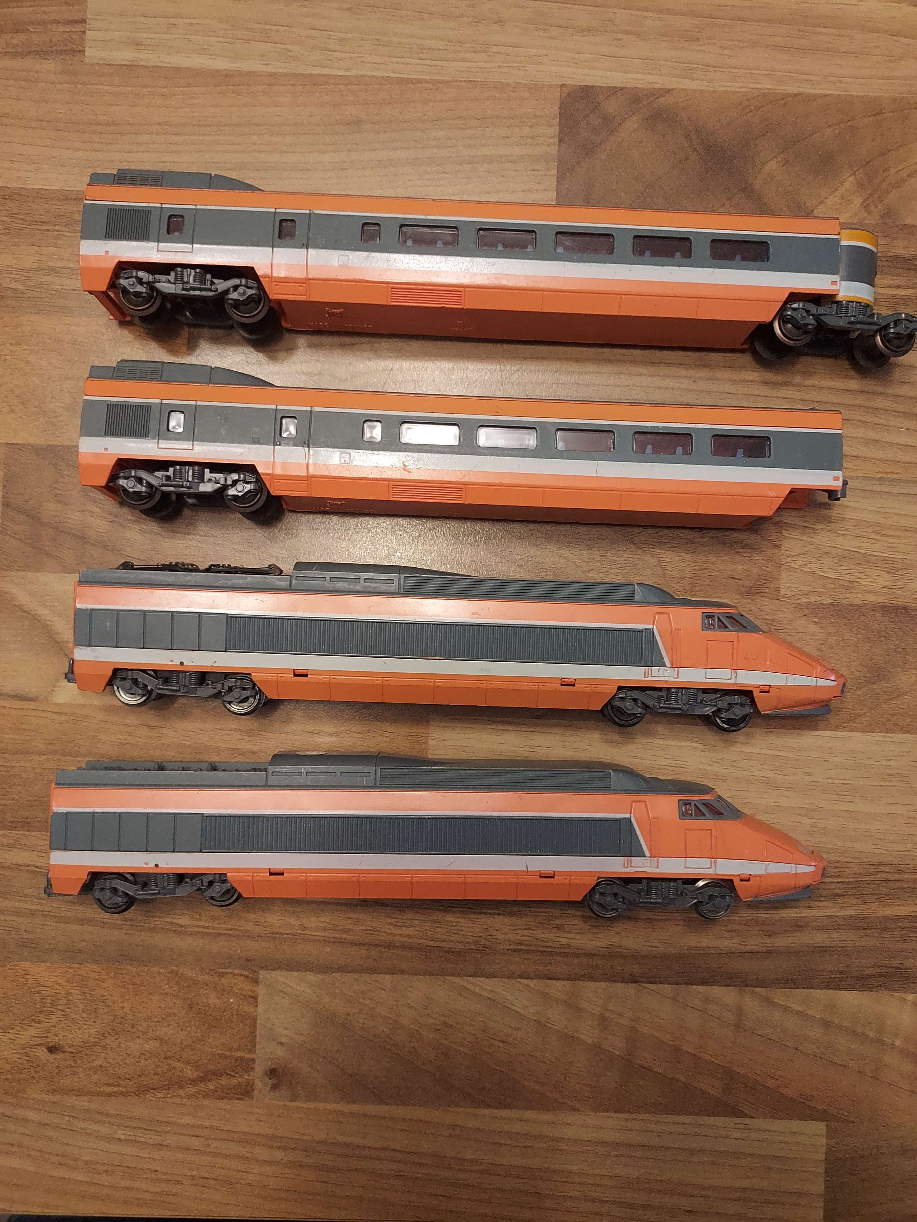 Jouef tgv sud est voiture motrice fausse motrice bogie HO ref 6 et 7 et 8 et 9