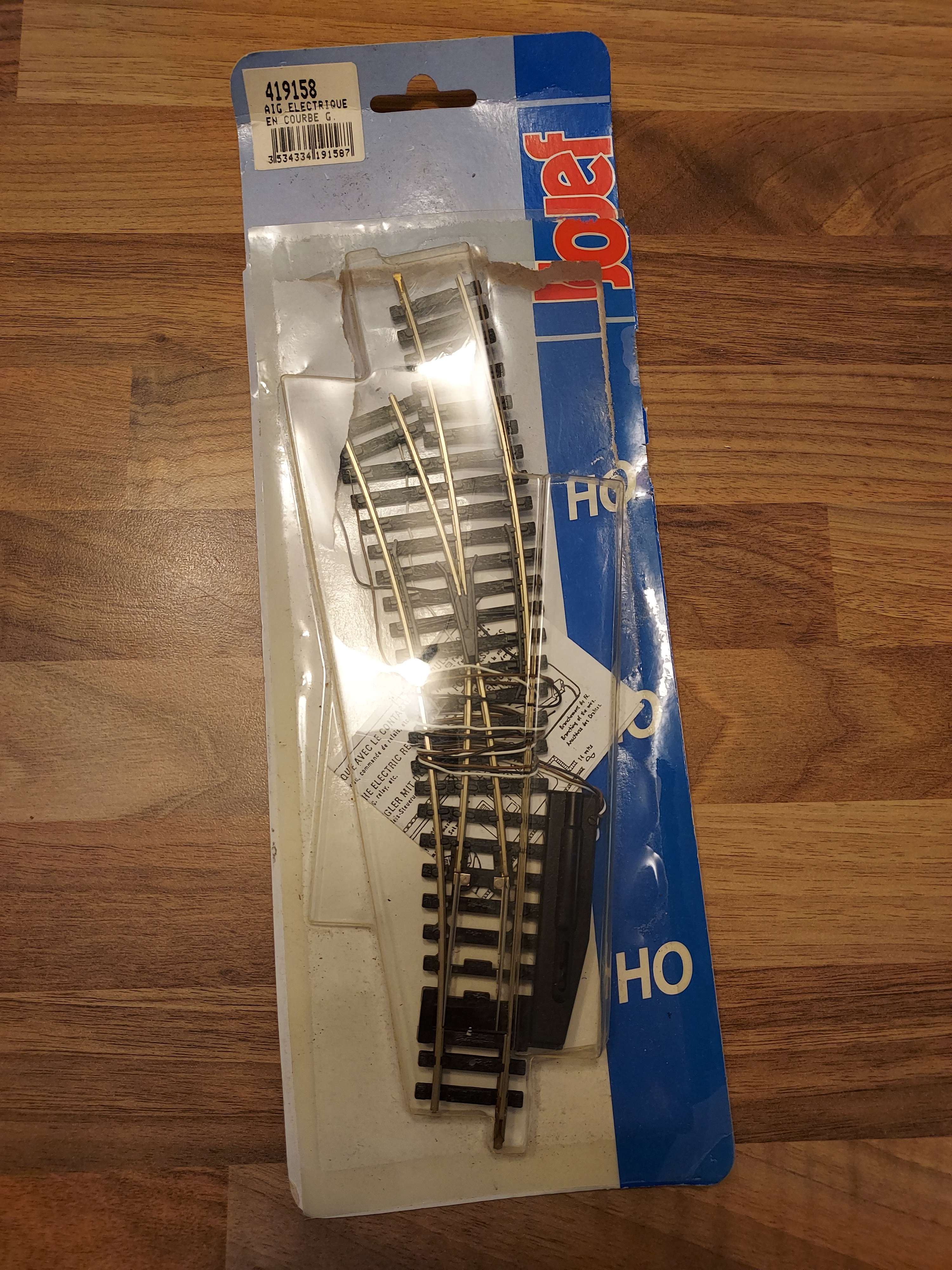 Jouef aiguillage gauche courbe electrique maillechort HO 
