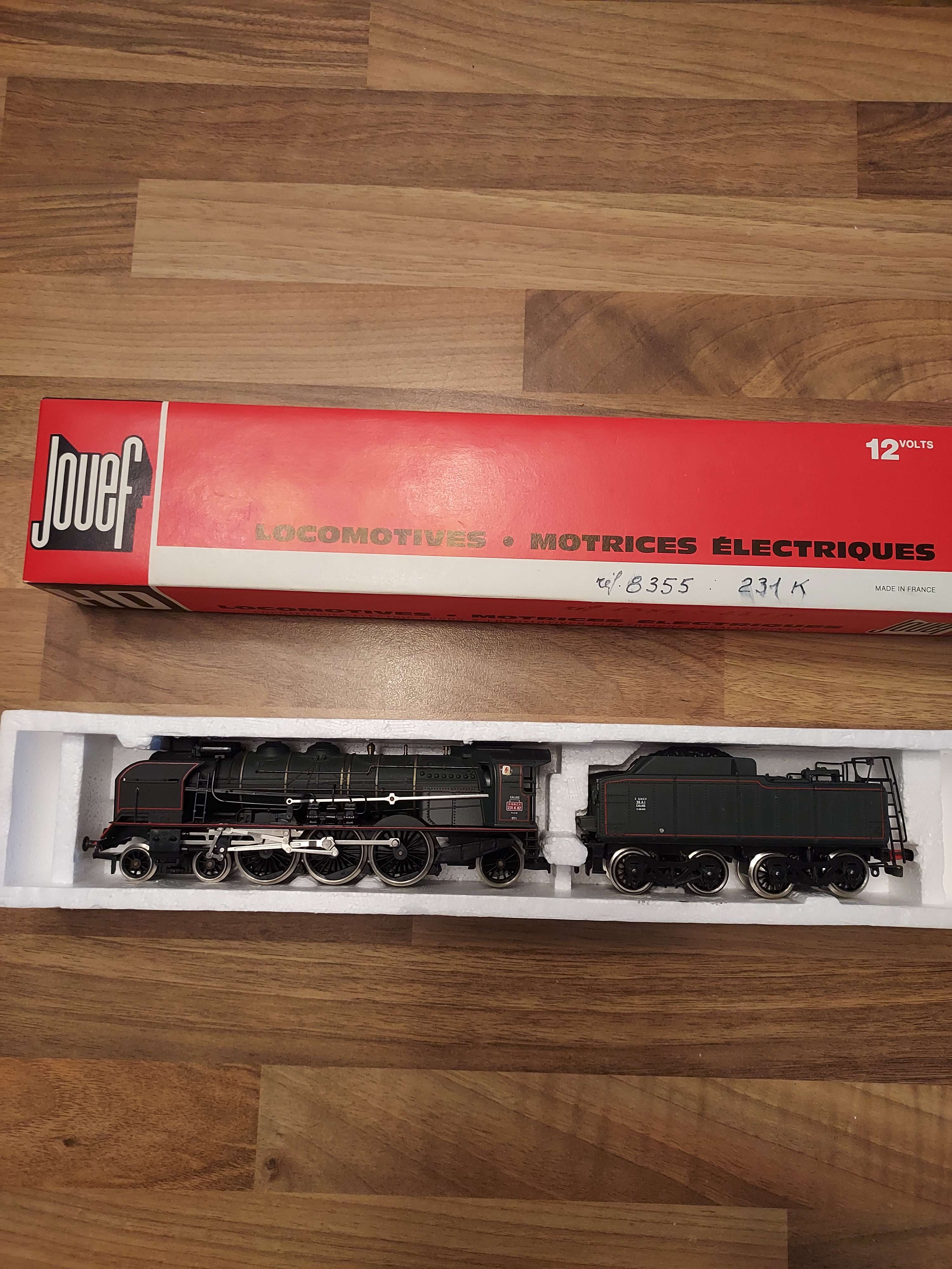 Jouef locomotive vapeur Ho pacific 231 k ref 8355 avec boite 