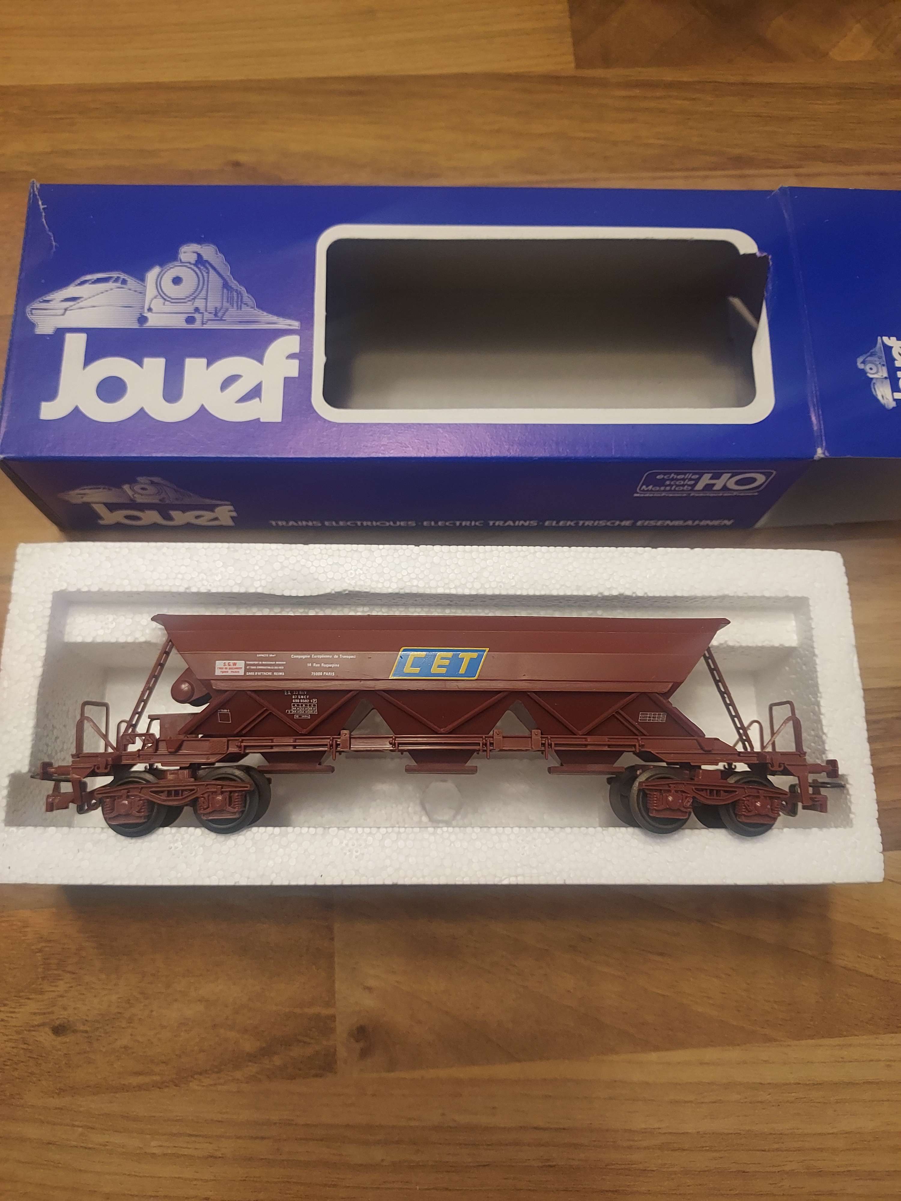 Jouef wagon 6643 tr&eacute;mie CET HO avec boite ref 12