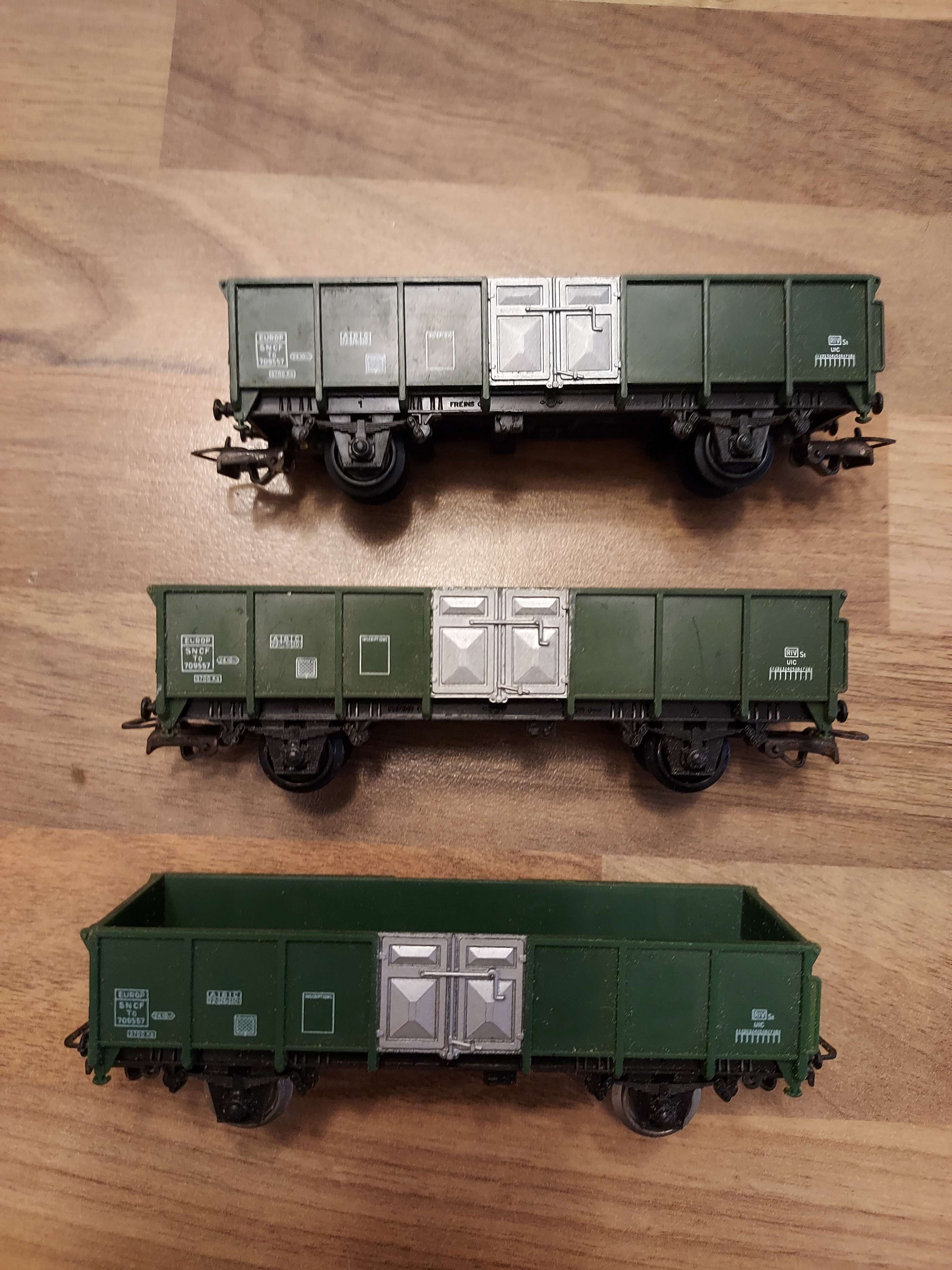 Jouef HO lot de 3 wagons tombereau ref 17 et 18 et 19 