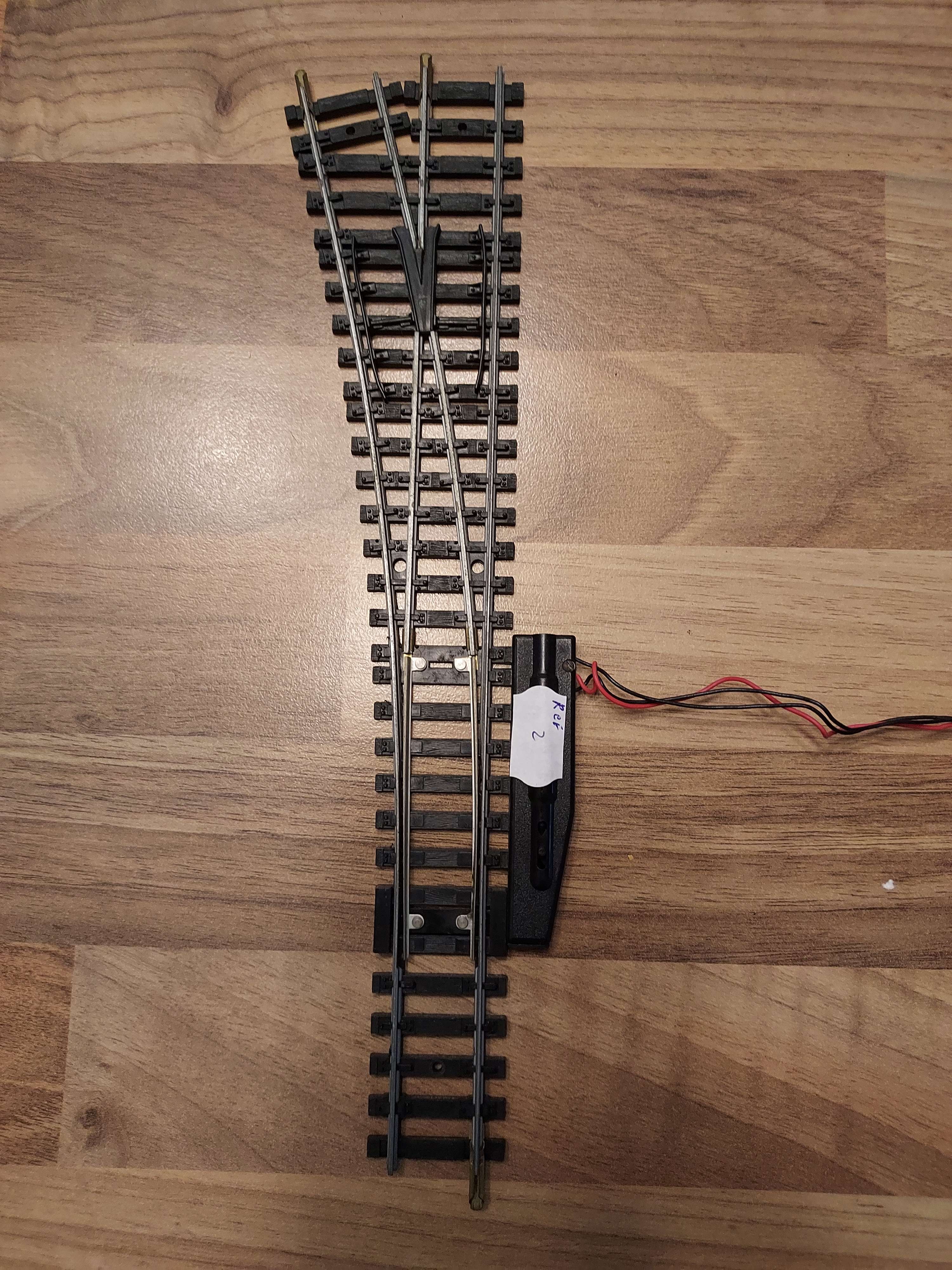 Jouef aiguillage long gauche &eacute;lectrique rails acier fonctionne ref 2
