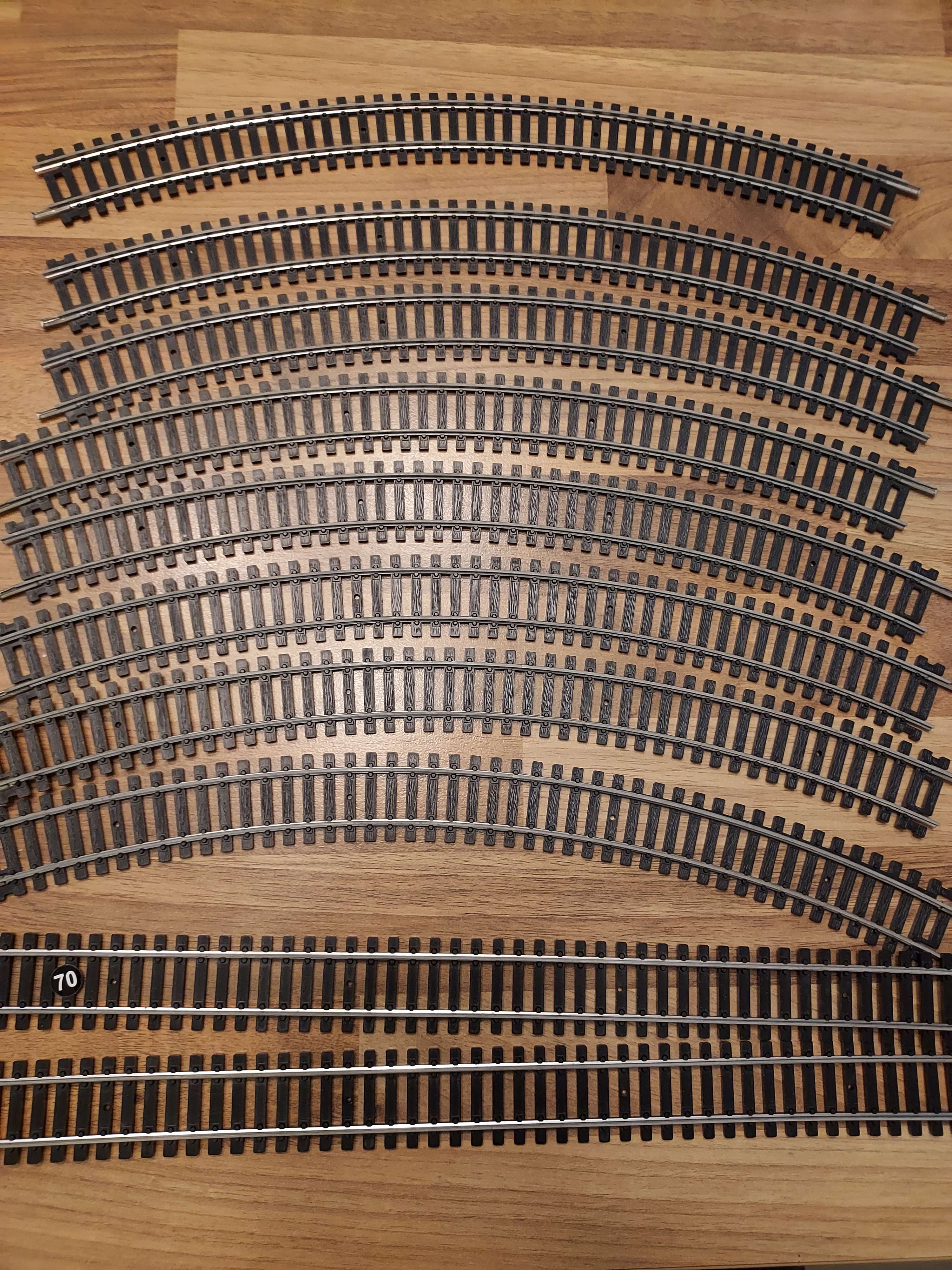 Lima lot de 2  rails droit 333 mm 8 rails courbes r 431  < 45' origine du coffret  tgv  la poste Ho ref 70