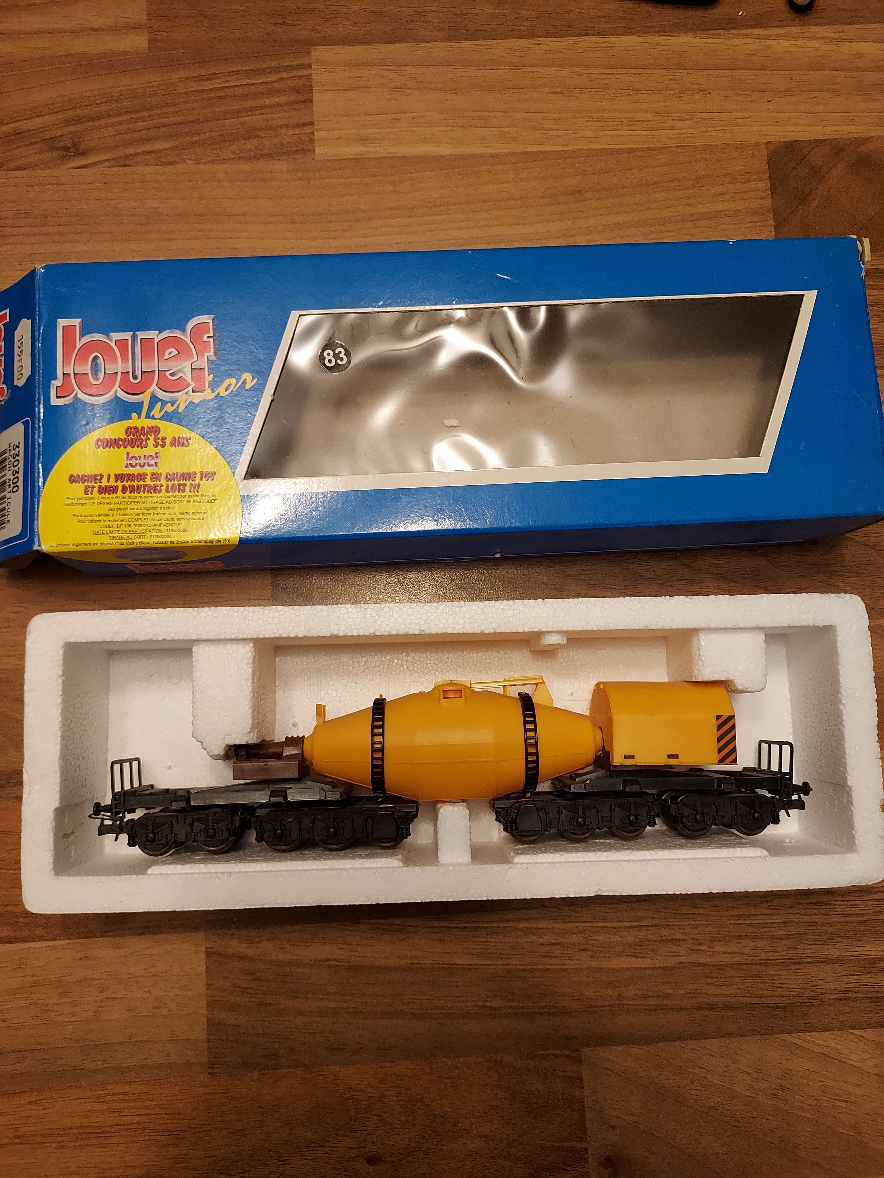 JOUEF HO 330300 WAGON POCHE TRANSPORT DE FONTE JAUNE BOITE  ref 83
