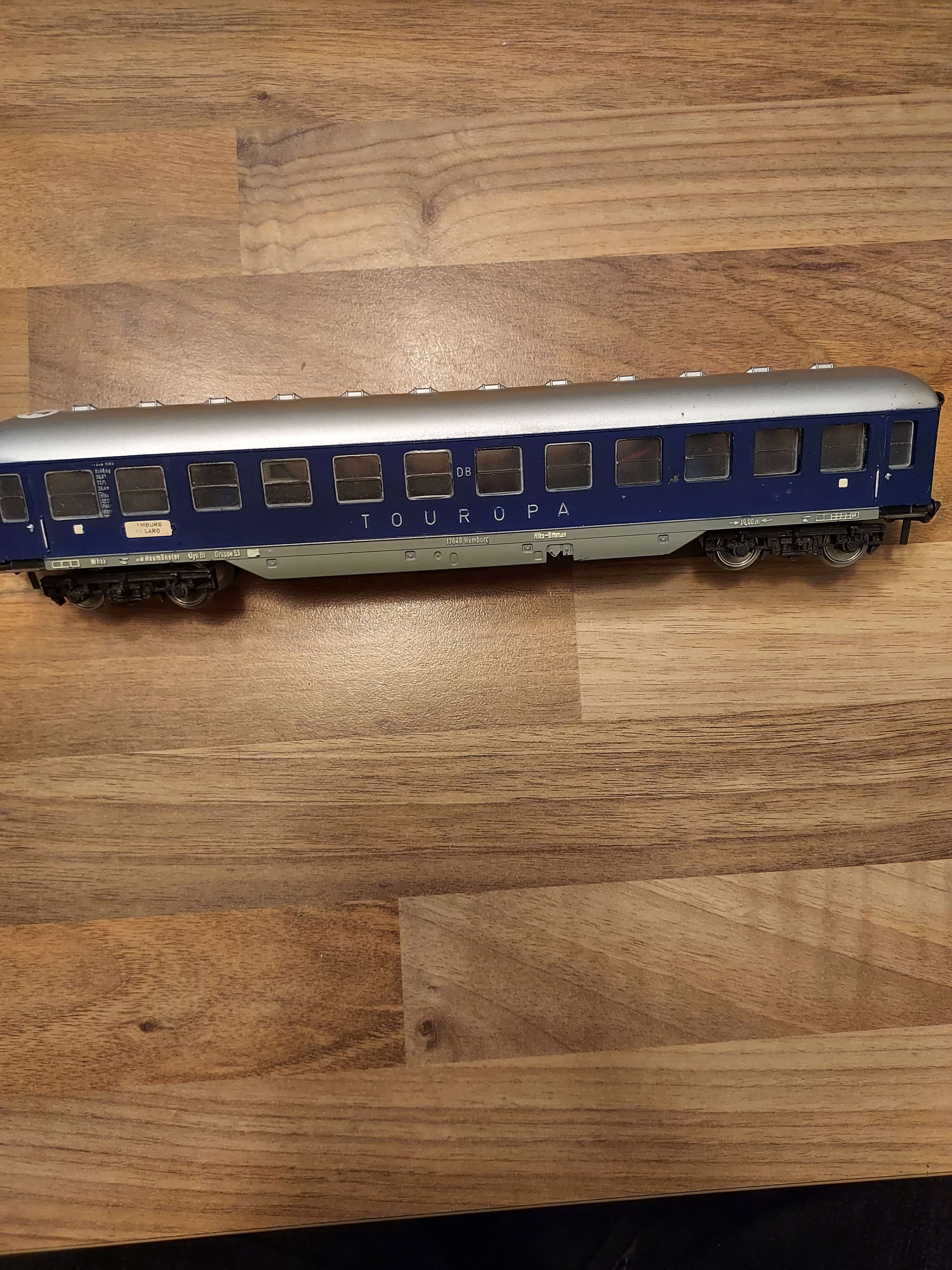 FLEISCHMANN HO VOITURE VOYAGEURS TOUROPA DB TRAIN ELECTRIQUE 1509 avec &eacute;clairage ref 14