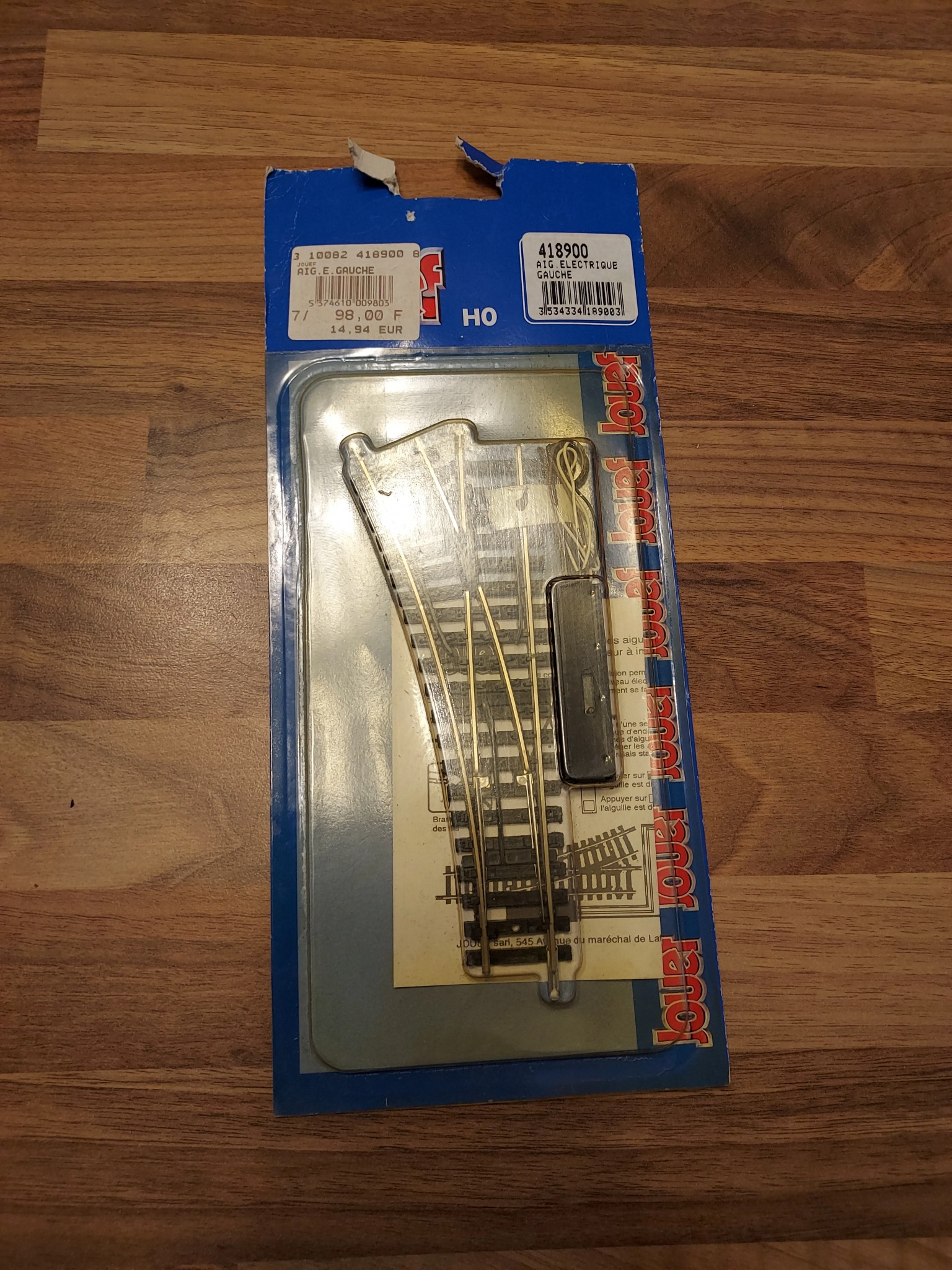 Jouef aiguillage gauche maillechort &eacute;lectrique Ho neuf 