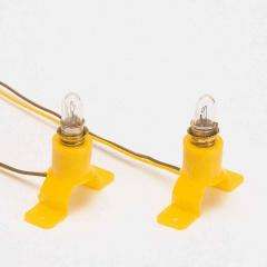 2 socles d'&eacute;clairage, ampoules 14-16V, livr&eacute;e jaune HO 1/87 - Busch 4280