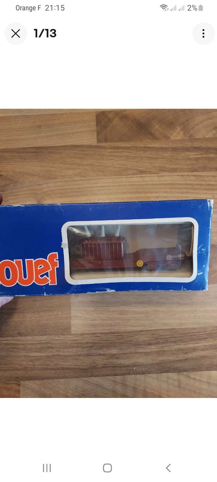 JOUEF WAGON PLAT SURBAISSE A  2 BOGIES CHARGEMENT TRANSFORMATEUR Ref 6582 Bo&icirc;te 